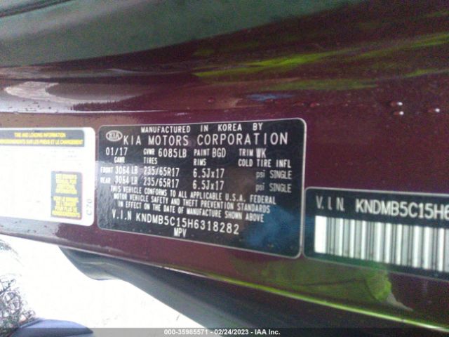 KNDMB5C15H6318282 KIA SEDONA LX