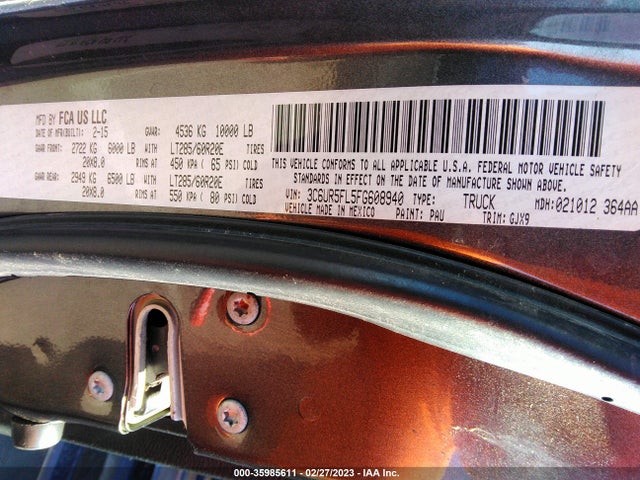 RAM 2500 Laramie 2015 3C6UR5FL5FG608940 Image 9