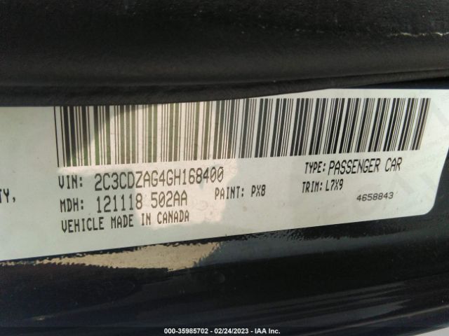 2C3CDZAG4GH168400 Dodge Challenger Sxt