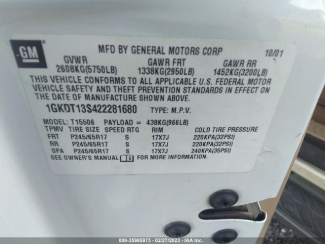 1GKDT13S422281680 GMC Envoy Slt