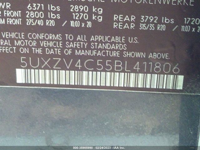 5UXZV4C55BL411806 BMW X5 35i