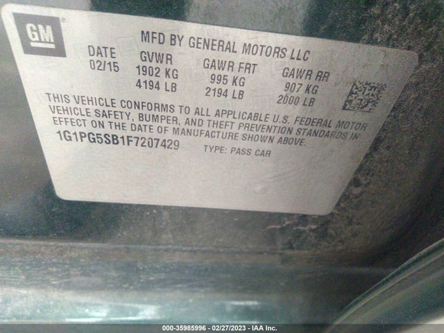 Chevrolet CRUZE LTZ 2015 1G1PG5SB1F7207429 Image 9
