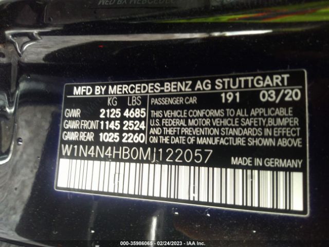 W1N4N4HB0MJ122057 Mercedes-Benz Gla Gla 250