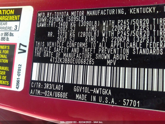 2014 Toyota Venza, VIN: 4T3ZK3BB0EU068285