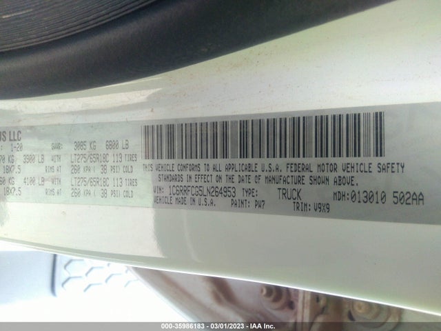 2020 Ram 1500, VIN: 1C6RRFCG5LN264953