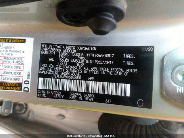 2021 Toyota 4Runner, VIN: JTEMU5JRXM5878801