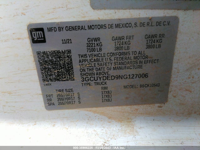Chevrolet Silverado 1500 Ltd Lt 2022 3GCUYDED9NG127006 Image 10
