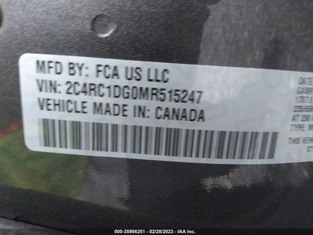 Chrysler Voyager Lxi 2021 2C4RC1DG0MR515247 Image 9