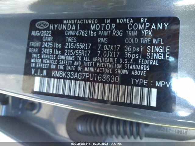 2023 Hyundai Kona, VIN: KM8K33AG7PU163630