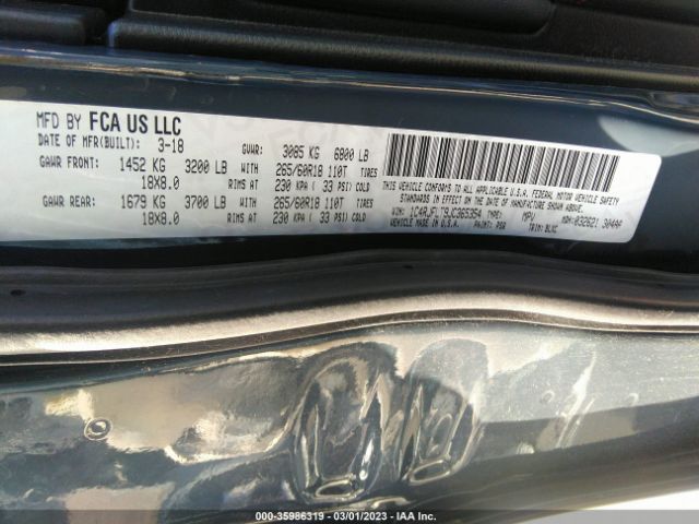 1C4RJFLT9JC365354 Jeep Grand Cherokee Trailhawk