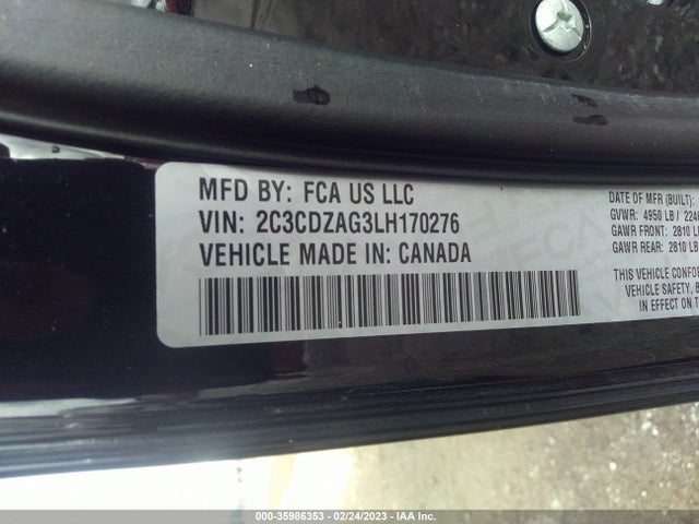 Dodge Challenger Sxt 2020 2C3CDZAG3LH170276 Image 9