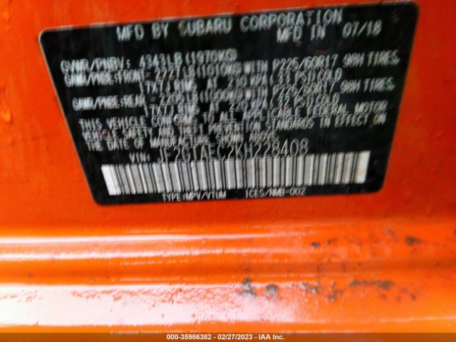 JF2GTAEC2KH228408 Subaru Crosstrek Premium