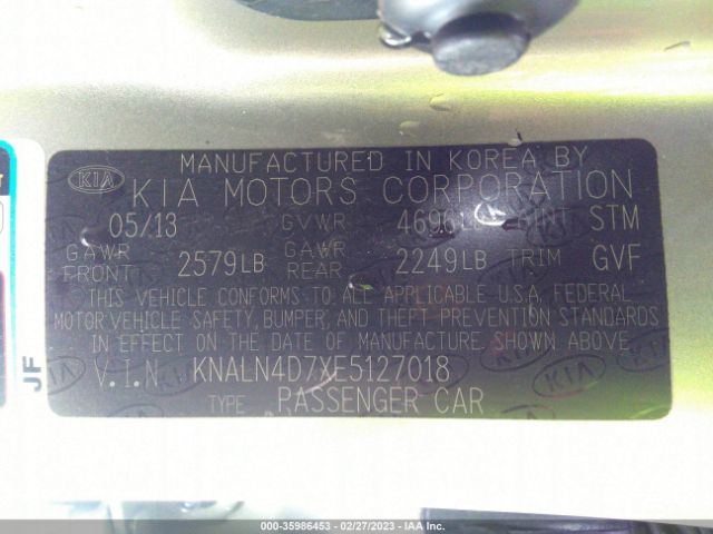 KNALN4D7XE5127018 KIA Cadenza Premium