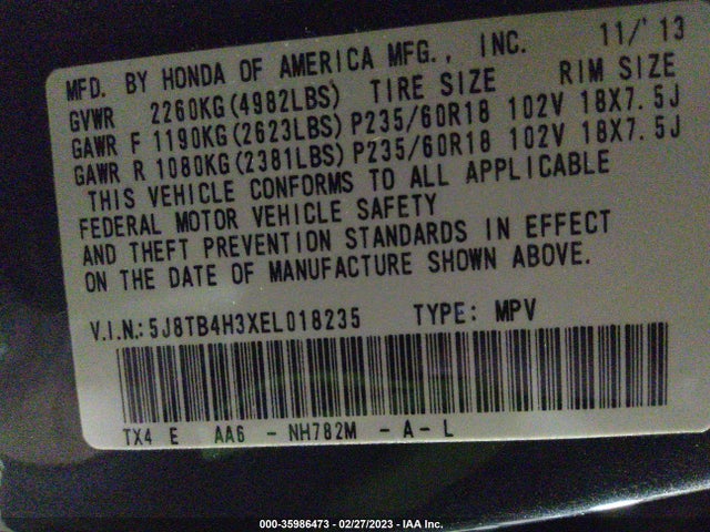 Acura RDX 2014 5J8TB4H3XEL018235 Image 9
