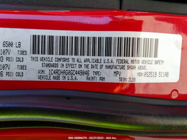 1C4RDHAG0GC449046 Dodge Durango Sxt
