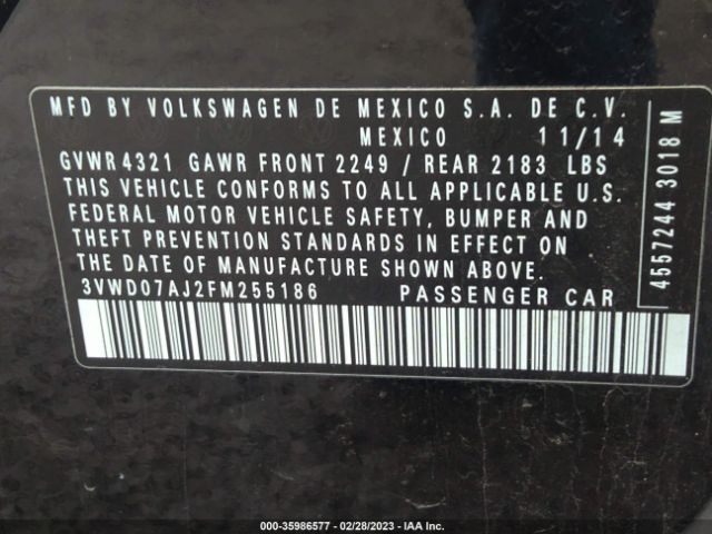 3VWD07AJ2FM255186 Volkswagen Jetta 1.8t Se