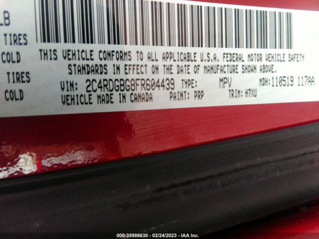 2C4RDGBG8FR604439 Dodge Grand Caravan Se