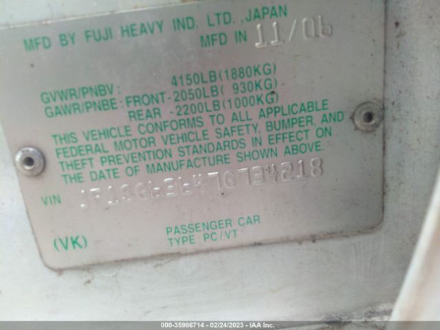 JF1SG63647G734218 Subaru FORESTER X