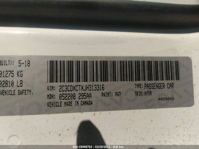 2C3CDXCTXJH313316 Dodge CHARGER R/T