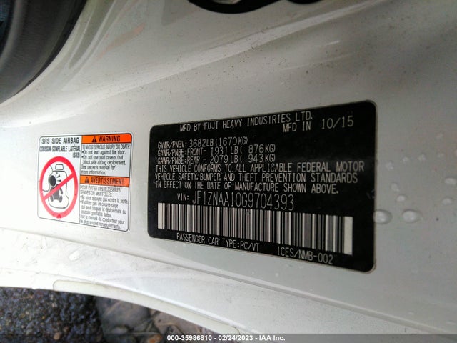 2016 Scion FR-S, VIN: JF1ZNAA10G9704393