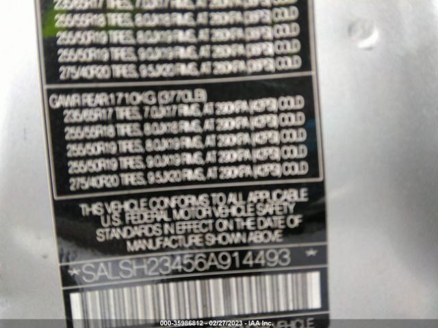 SALSH23456A914493 Land Rover RANGE ROVER SPORT