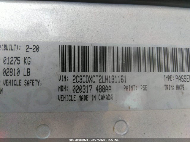 2020 Dodge Charger, VIN: 2C3CDXCT2LH131161