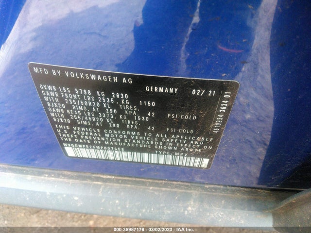 2021 VOLKSWAGEN ID.4 1ST EDITION VIN: WVGDMPE25MP007558