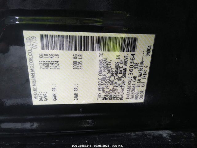 1N4AA6CVXLC360364 Nissan MAXIMA SV
