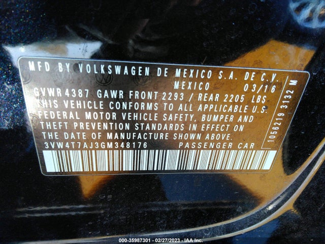 3VW4T7AJ3GM348176 Volkswagen Jetta Sedan 2.0t Gli Sel