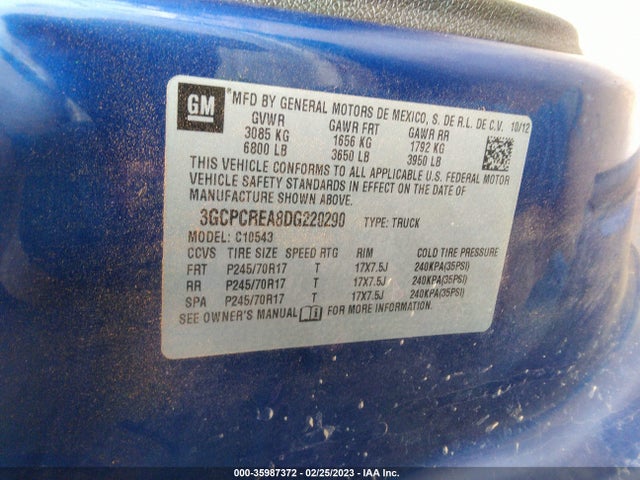 2013 CHEVROLET SILVERADO 1500 LS VIN: 3GCPCREA8DG220290