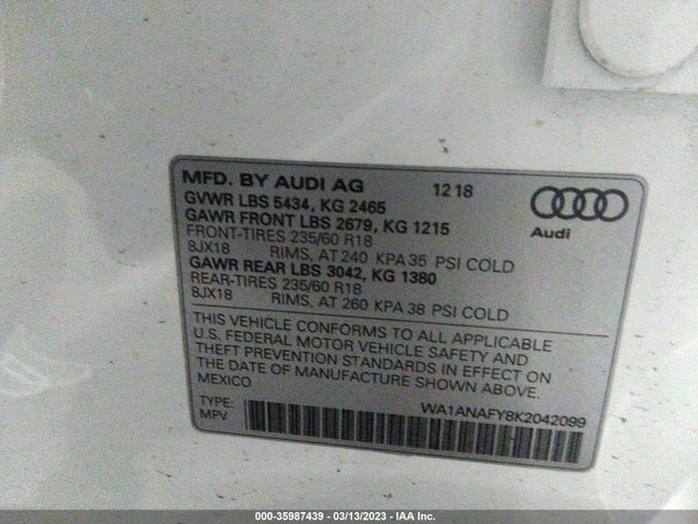 WA1ANAFY8K2042099 Audi Q5 45 Premium