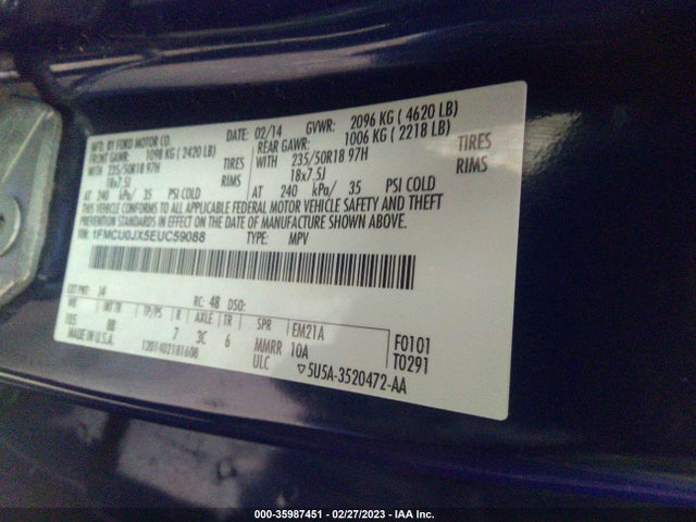 Ford Escape Titanium 2014 1FMCU0JX5EUC59088 Image 9