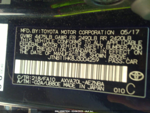 Toyota Camry 2018 JTNB11HK8J3004259 Image 10