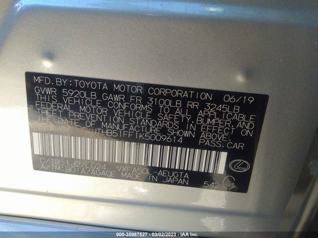JTHB51FF1K5009614 Lexus Ls Ls 500