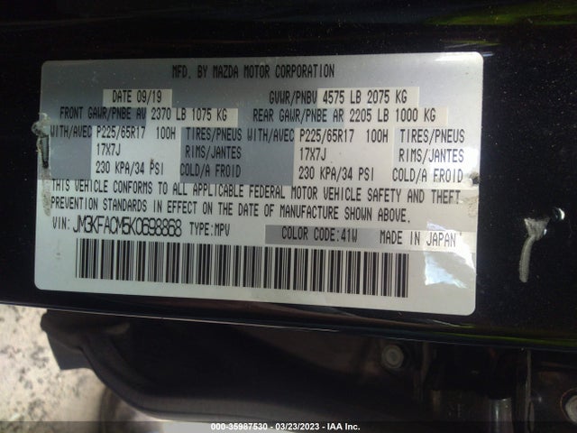 Mazda Cx-5 Touring 2019 JM3KFACM5K0698868 Image 10