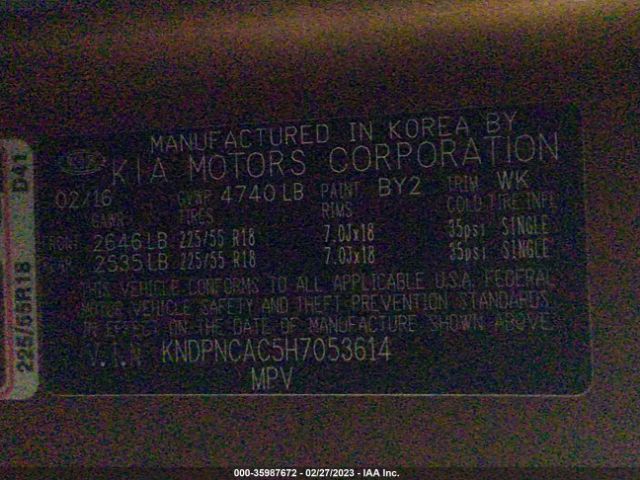 KNDPNCAC5H7053614 KIA Sportage Ex