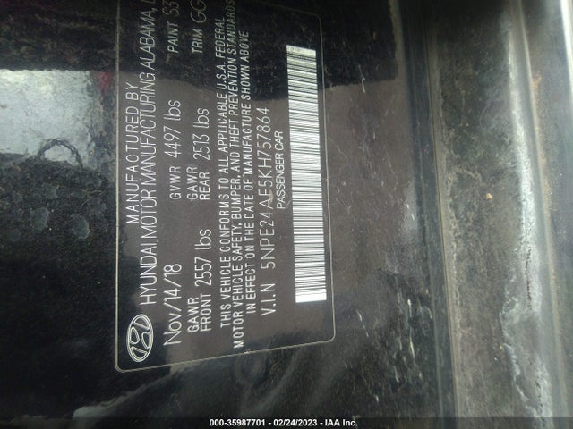 Hyundai SONATA SE 2019 5NPE24AF5KH757864 Image 10
