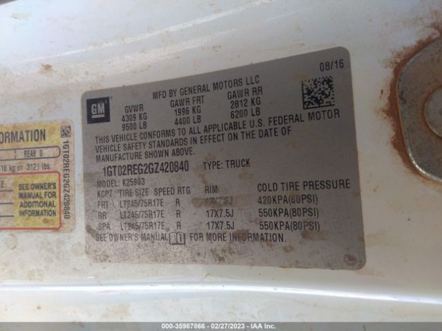 1GT02REG2GZ420840 GMC SIERRA 2500HD