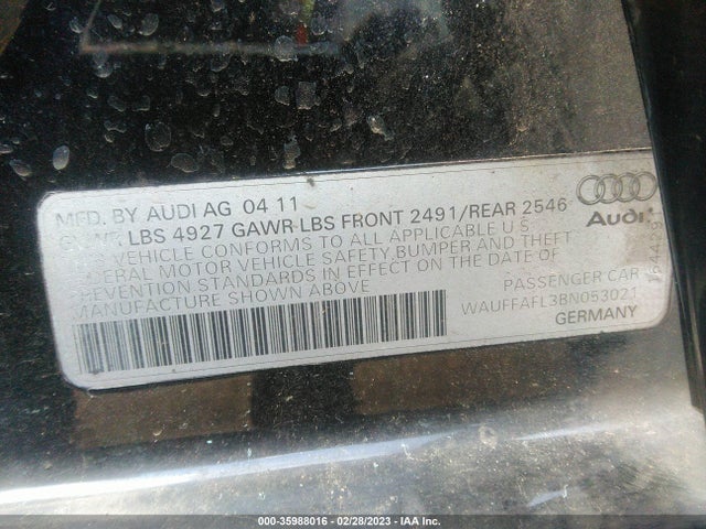 WAUFFAFL3BN053021 Audi A4 2.0t Premium  Plus