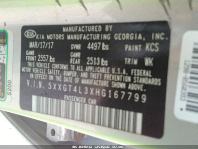 5XXGT4L3XHG167799 KIA Optima Lx