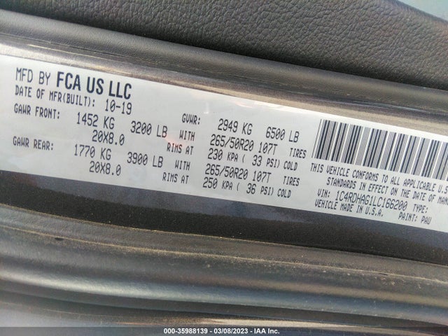 Dodge Durango Sxt Plus 2020 1C4RDHAG1LC166200 Image 9