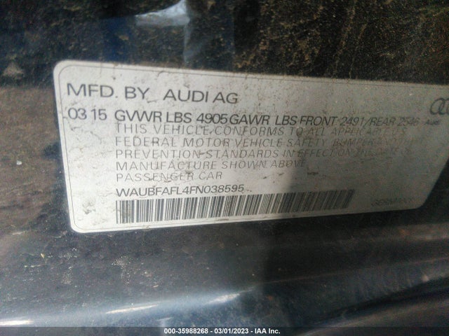 2015 Audi A4, VIN: WAUBFAFL4FN038595