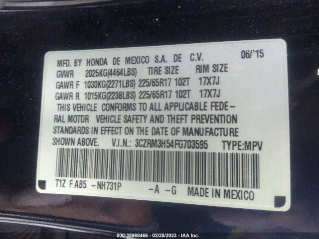 Honda CR-V EX 2015 3CZRM3H54FG703595 Image 11