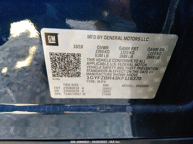 Cadillac Xt4 Awd Luxury 2019 1GYFZBR43KF116370 Image 9