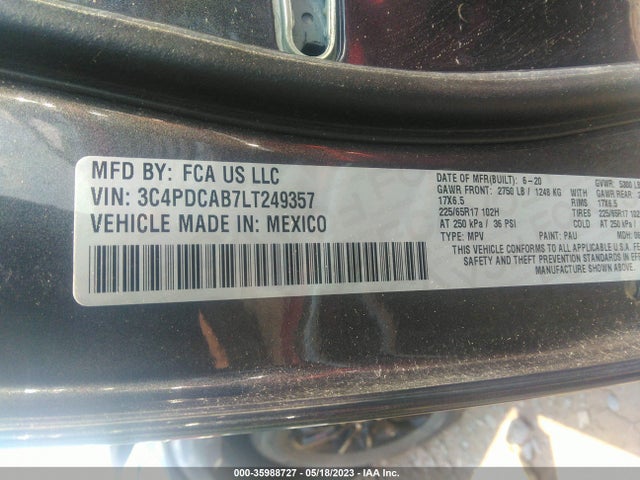Dodge Journey Se Value 2020 3C4PDCAB7LT249357 Image 9