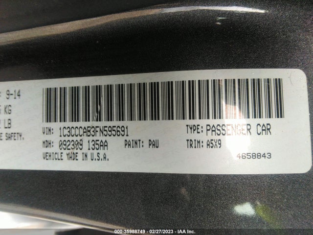 1C3CCCAB3FN595691 Chrysler 200 Limited