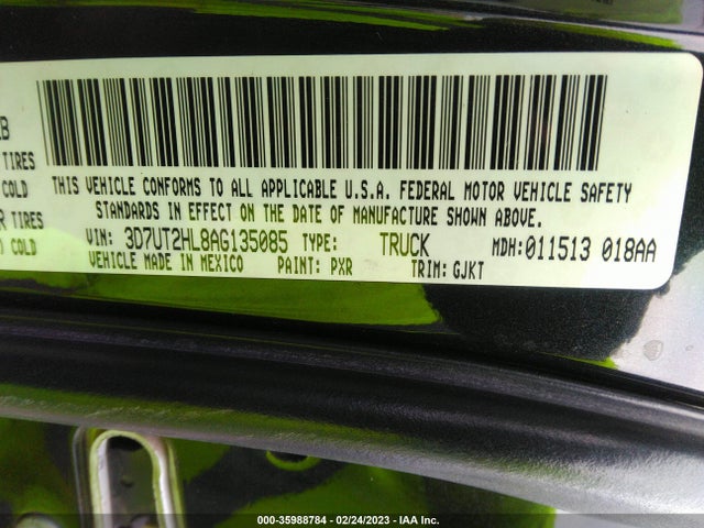 Dodge Ram 2500 Laramie 2010 3D7UT2HL8AG135085 Image 10