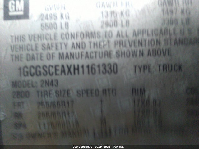 Chevrolet Colorado 2wd Lt 2017 1GCGSCEAXH1161330 Image 10
