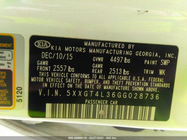 5XXGT4L36GG028736 KIA Optima Lx