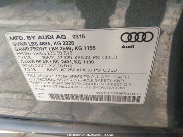 WA1EFCFS9FR014217 Audi Q3 2.0t Premium Plus